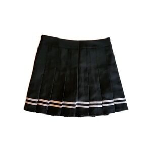 Fashion Mini Skort Womens Size L Black Pleated Schoolgirl Preppy Academia Naval‎
